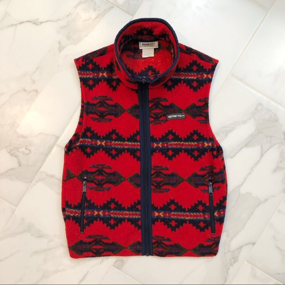 Vintage Obermeyer Aztec Fleece Vest